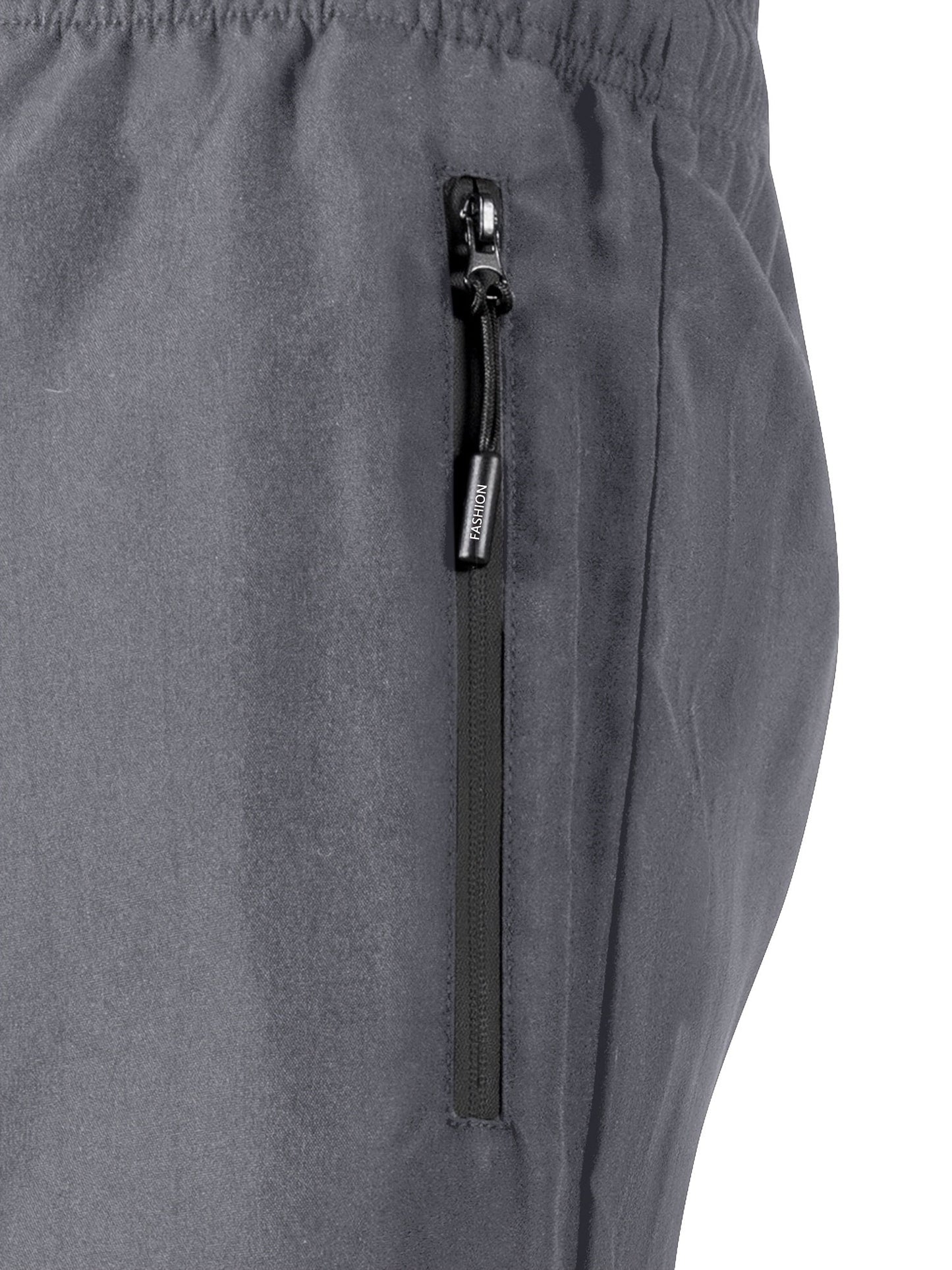 Short de sport homme multi-poches à fermeture éclair, style décontracté pour activités sportives et plein air