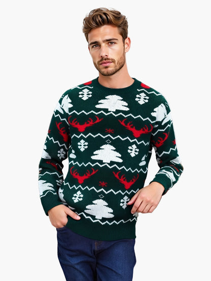 Męski sweter świąteczny w stylu festiwalowym na zimowe wieczory i imprezy