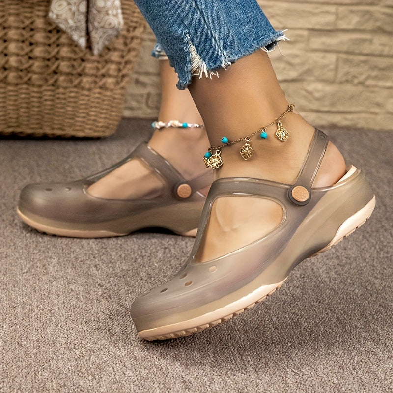 Sandalias cómodas para mujer estilo Mary Jane para actividades de verano - zapatos ligeros con tacón plano