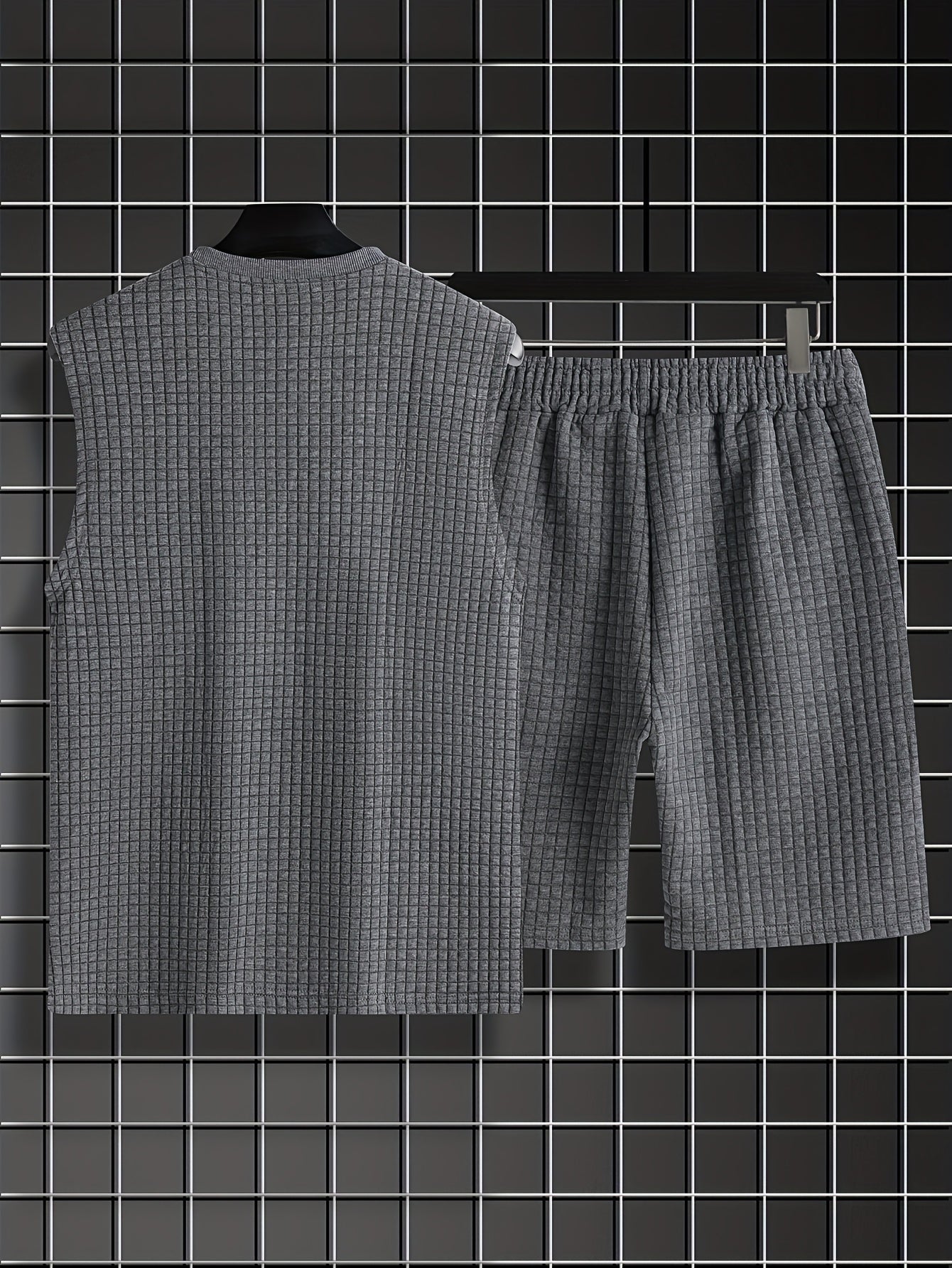 Ensemble Débardeur et Short Homme Style Décontracté Estival Motif Carreaux