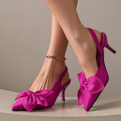 Pumps mit Slingback und hohem Absatz für Damen mit elegantem Schleifen-Detail – schicker Abendstil