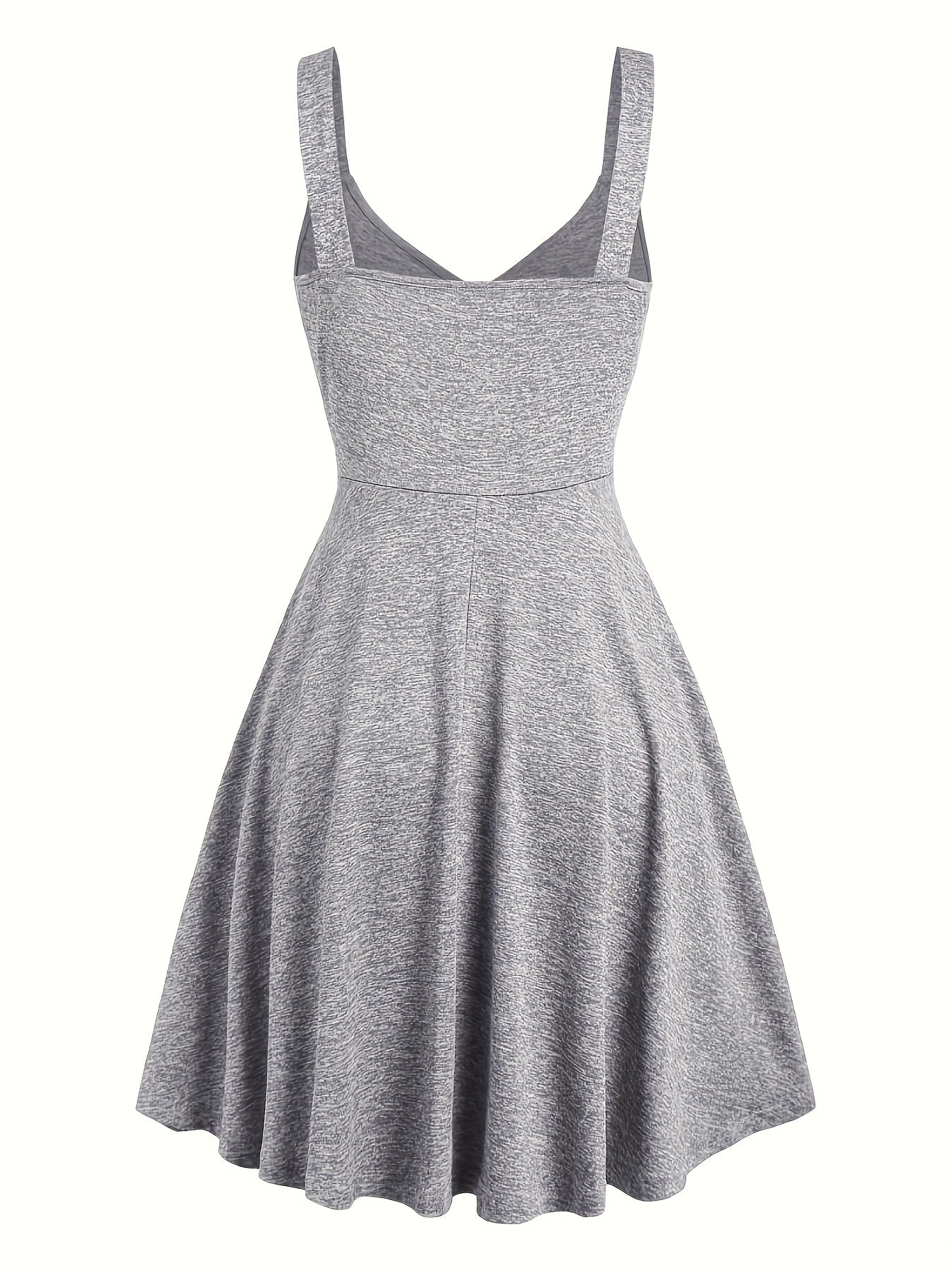 Abito Donna Elegante Casual con Bottoni e Scollo a V per Estate e Primavera
