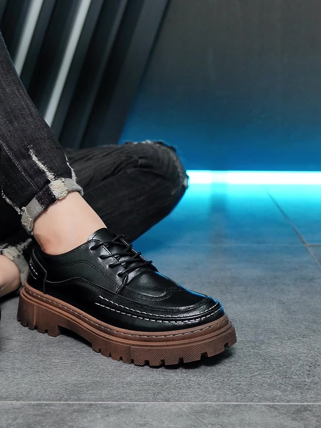 Vintage Derby-Herrenschuhe mit dicker Sohle – eleganter urbaner Stil für Hochzeit und Alltag