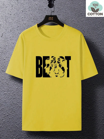 T-shirt grande taille homme style urbain imprimé BEAST – Mode streetwear décontractée