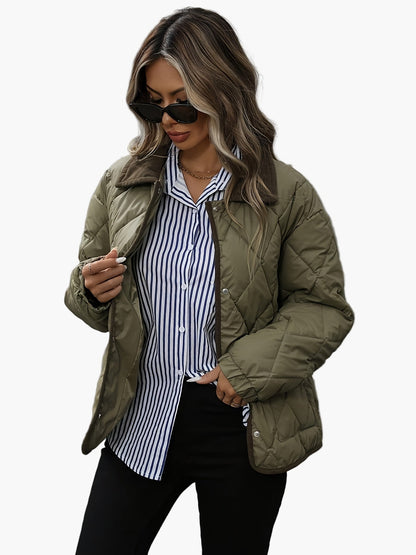 Gesteppte Damenjacke im Vintage-Stil, ideal für Herbst und Winter