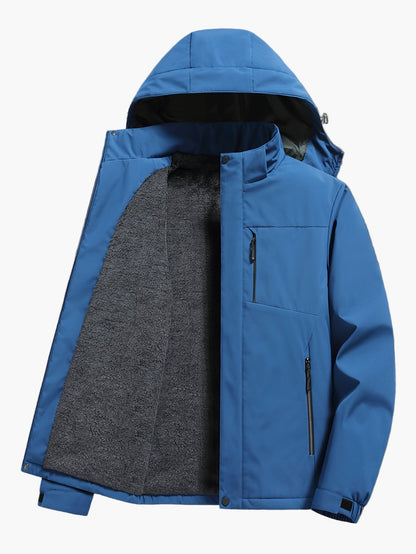 Vandtæt herre regnjakke med hætte – Sporty og urban stil, ideel til udendørs brug