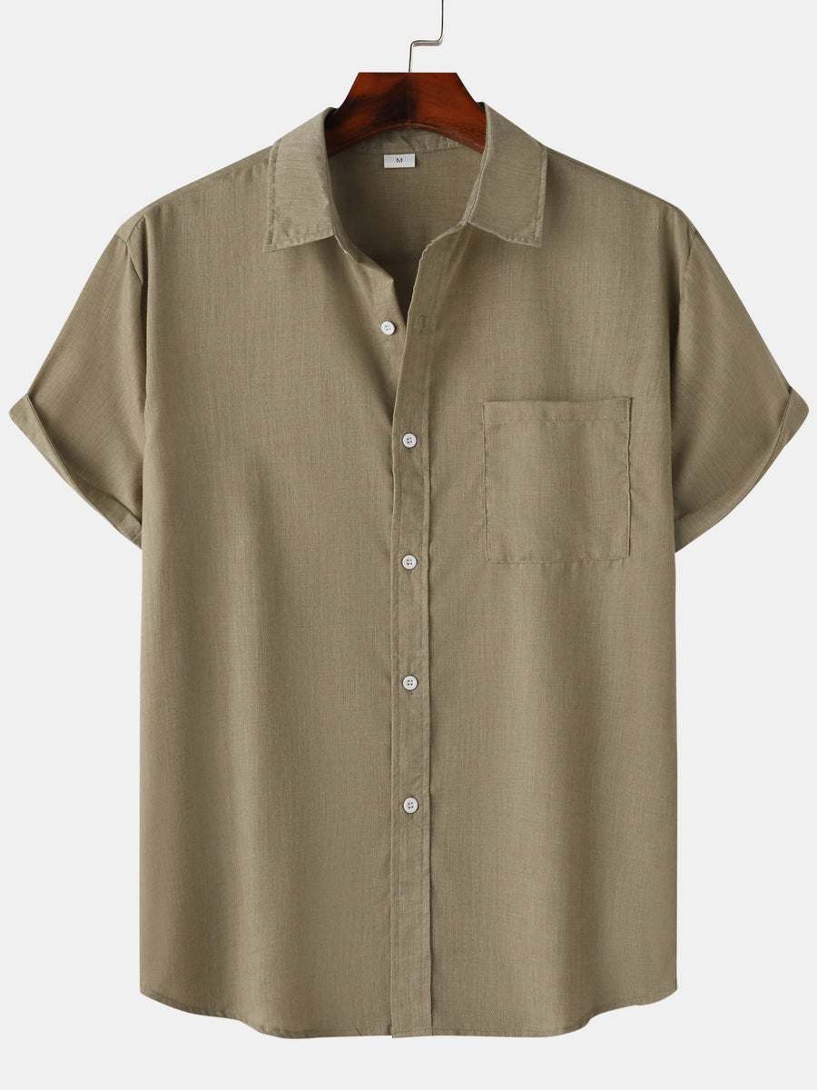 Casual herenoverhemd met korte mouwen, zomerse stijl