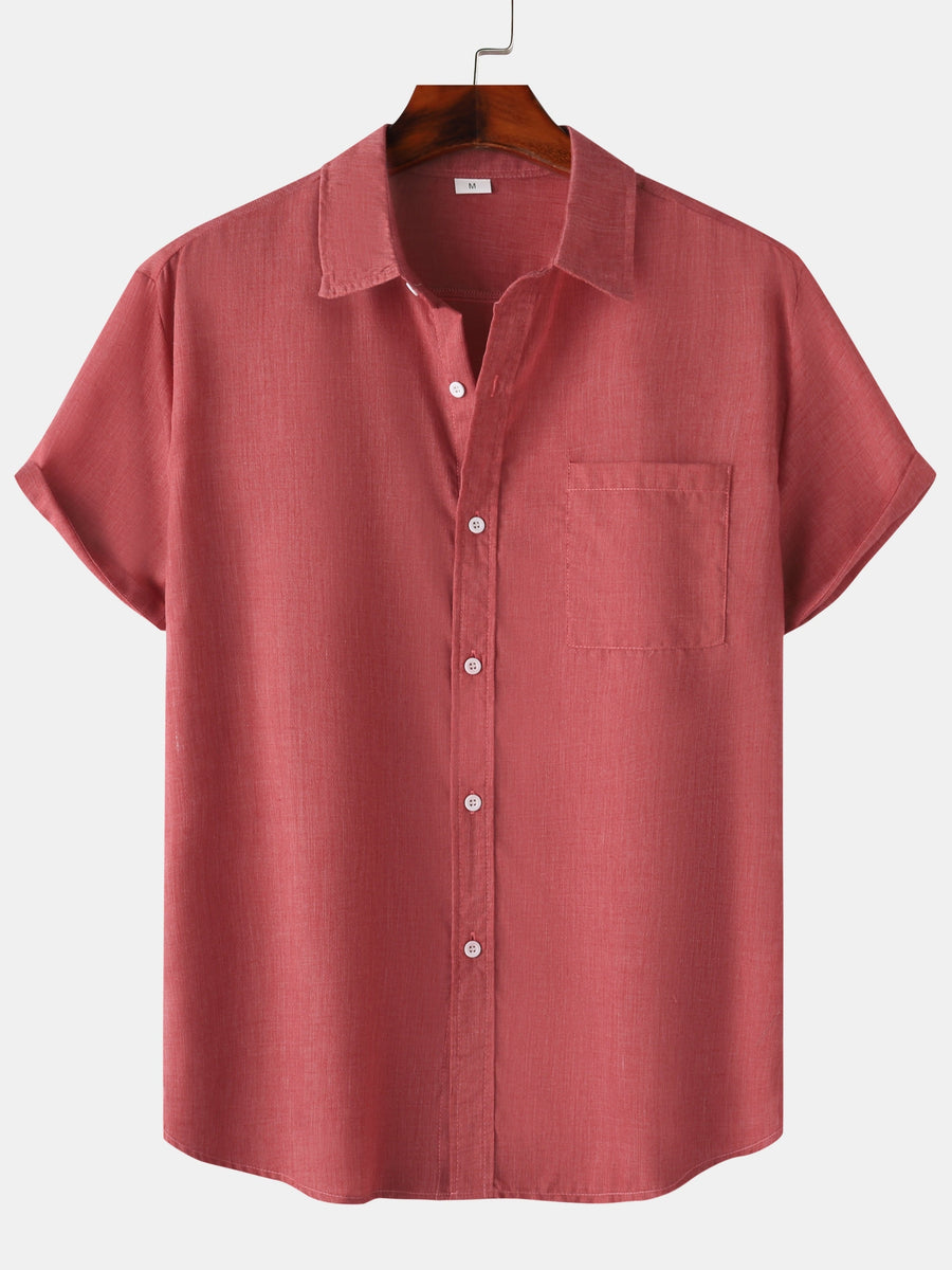 Casual herenoverhemd met korte mouwen, zomerse stijl