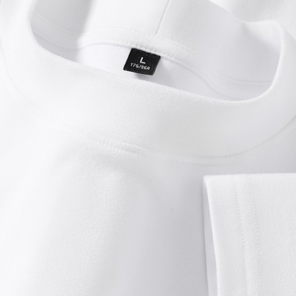Haut à col montant doux couleur unie manches longues pour homme