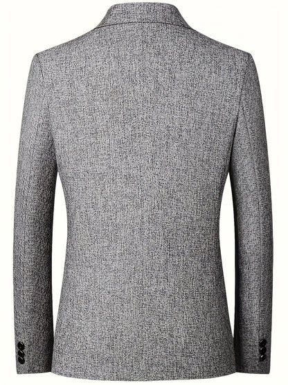 Men's mature style suit jacket with long sleeves for formal and professional occasions