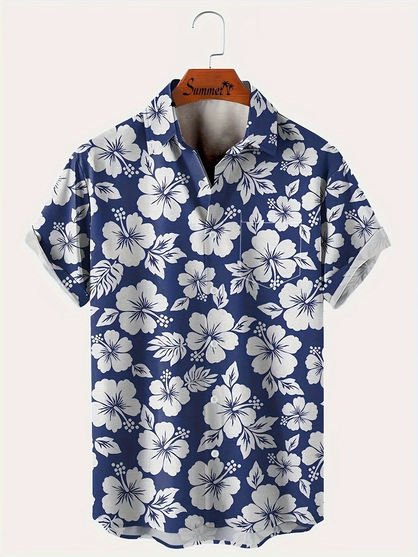 Hawaiihemd Herren Urlaubsstil mit Blumenmuster – Ideal für Sommer und Strand