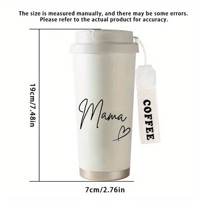 Elegant termoflaske til kvinder – Mama-motiv, ideel til kaffe eller te, daglig brug og på farten