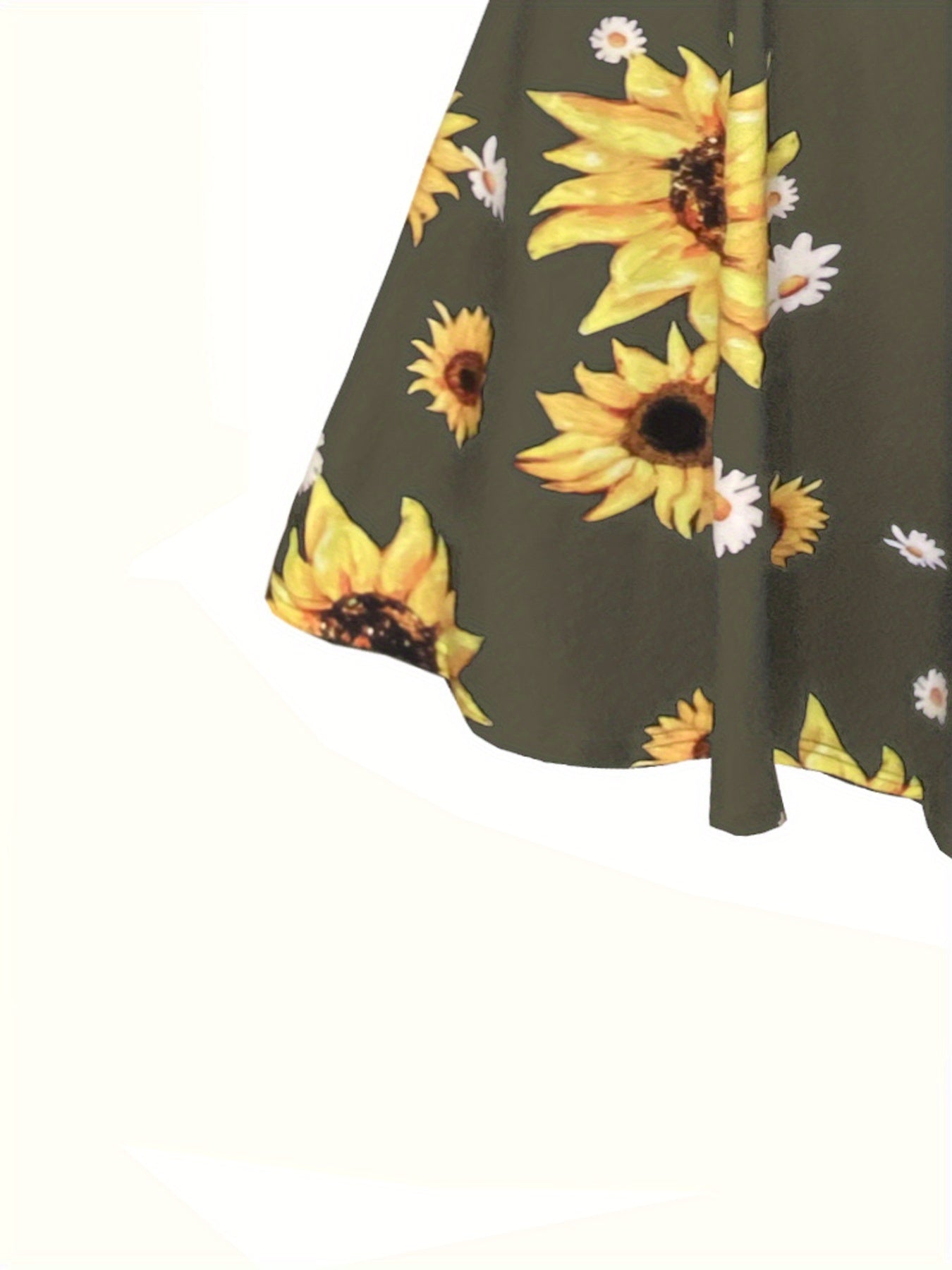 Abito vintage donna stile retrò con spalline, motivo girasole, ideale per l'estate e le occasioni informali