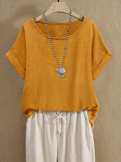 Blouse Décontractée Femme Manches Courtes Style Chic pour Été et Loisirs