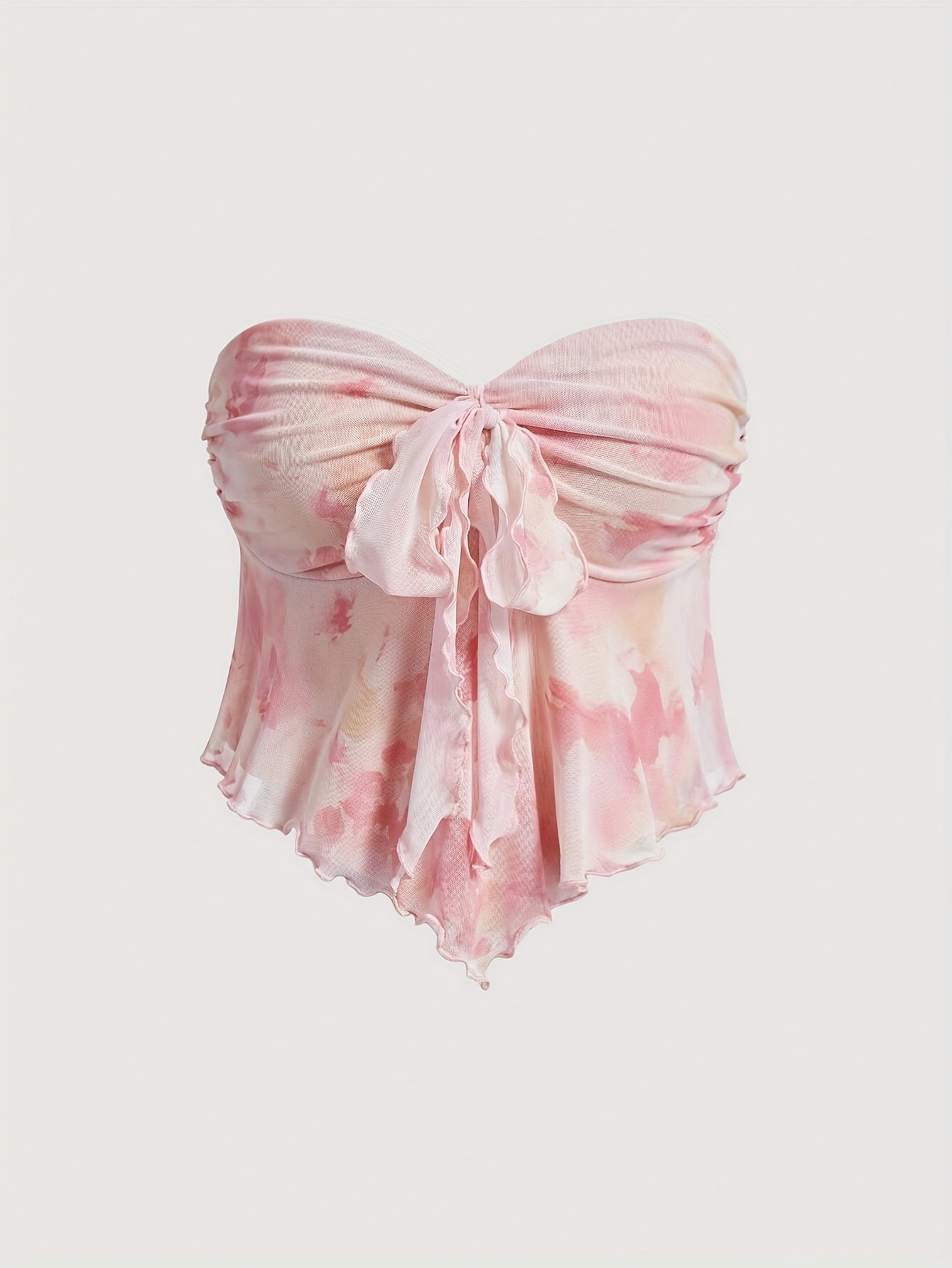 Top bustier donna stile romantico con scollo a cuore e orlo asimmetrico - ideale per serate e uscite estive