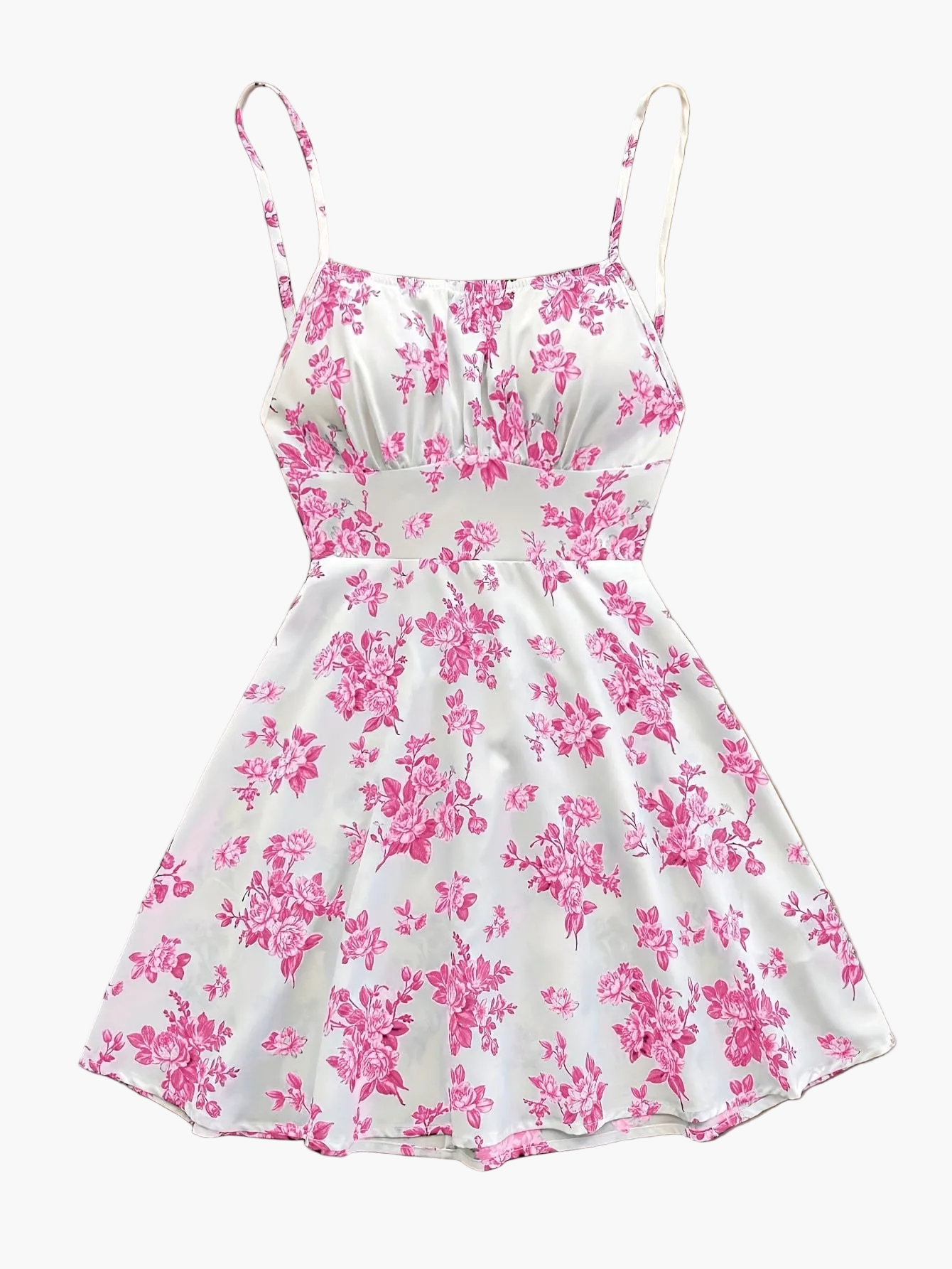 Abito estivo femminile stile elegante a fiori, taglio a trapezio, uso quotidiano o occasione speciale