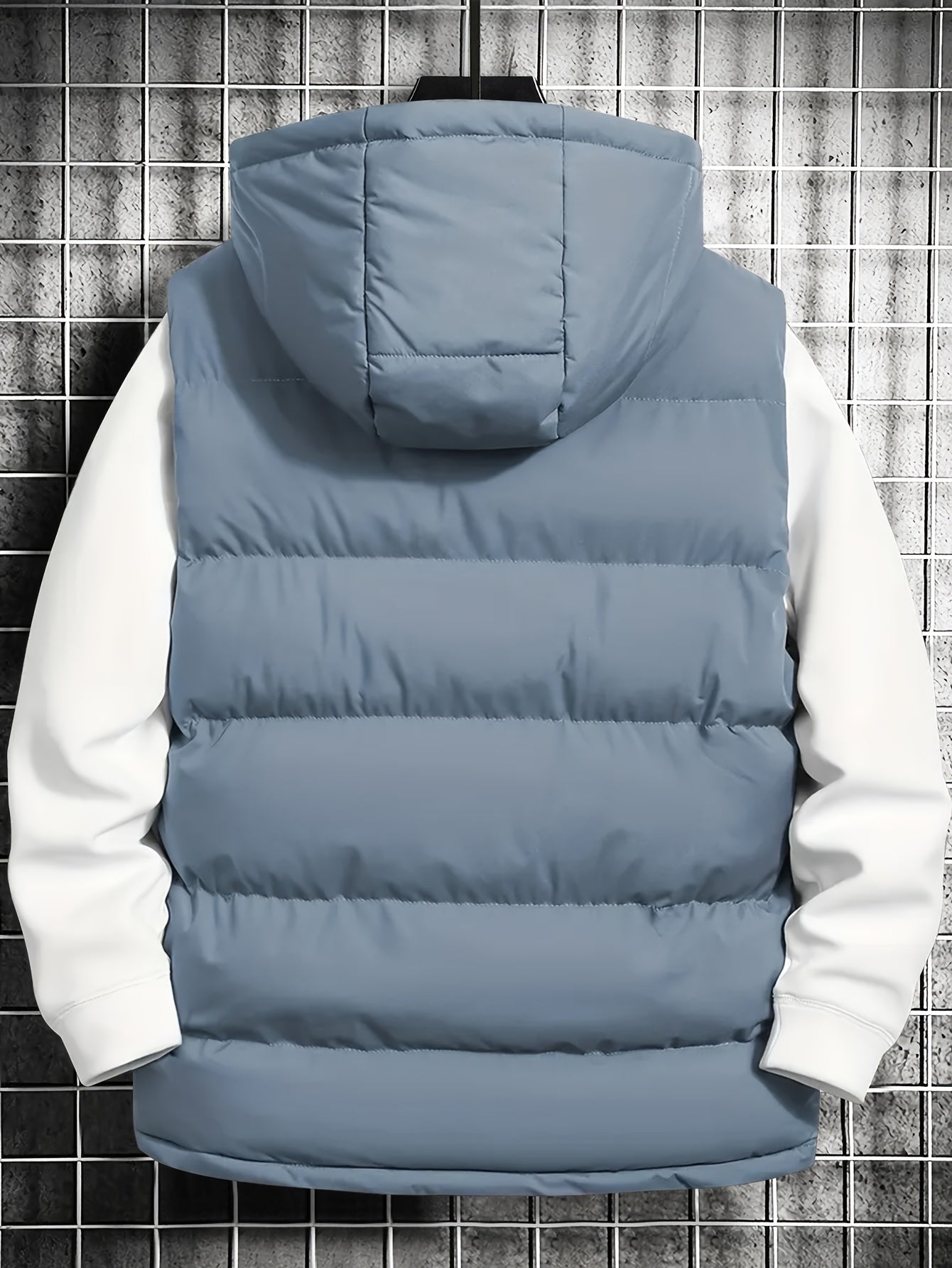 Doudoune sans manches homme à capuche matelassée zippée Couleurs assorties
