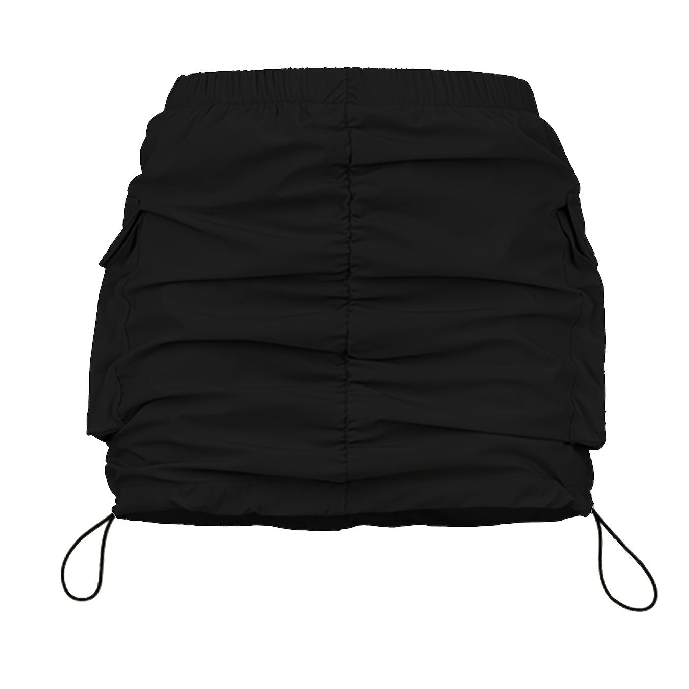 Jupe Mini Cargo Femme Style Urbain avec Fronces et Poches Utilitaires