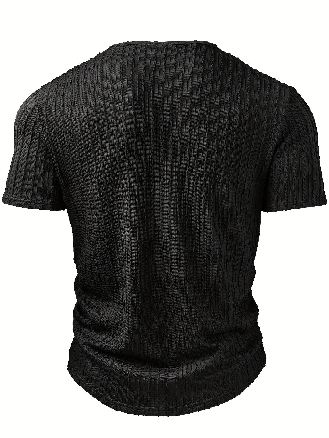 Lässiges Herren-T-Shirt mit Knöpfen und Rundhalsausschnitt – trendiger Sommerstil  