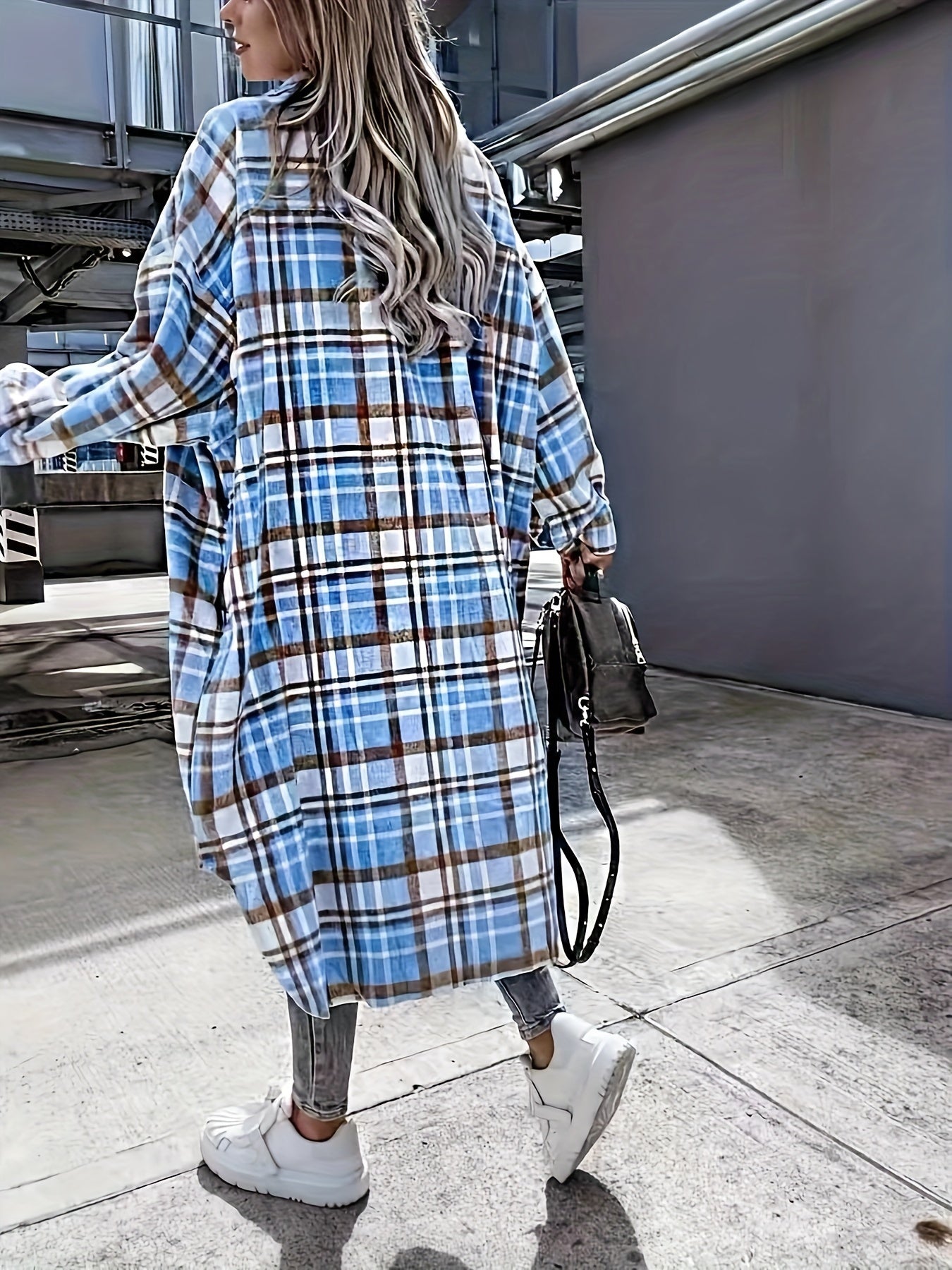Chaqueta Camisa de Cuadros Estilo Casual para Mujer - Ideal para Media Temporada