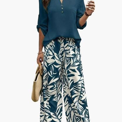 Conjunto elegante para mujer, estilo casual chic, ideal para primavera/verano