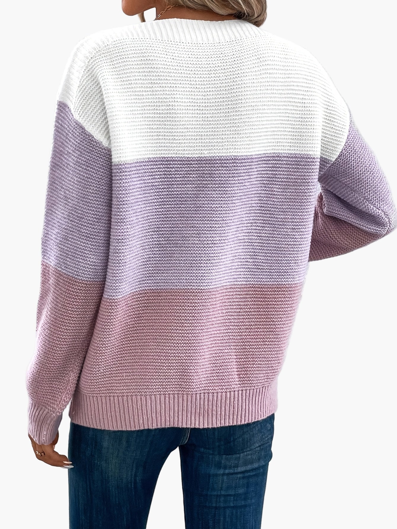 Elegant damepullover i afslappet stil med lange ærmer til efterår/vinter
