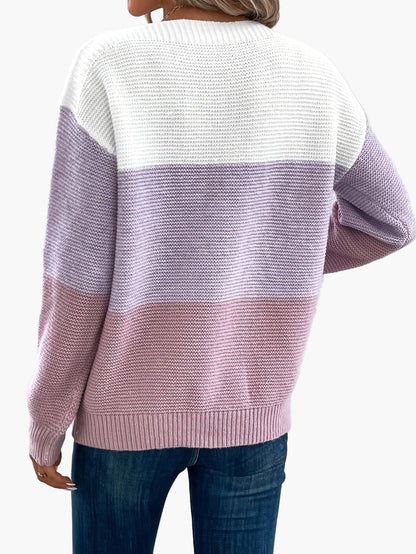 Elegant damepullover i afslappet stil med lange ærmer til efterår/vinter