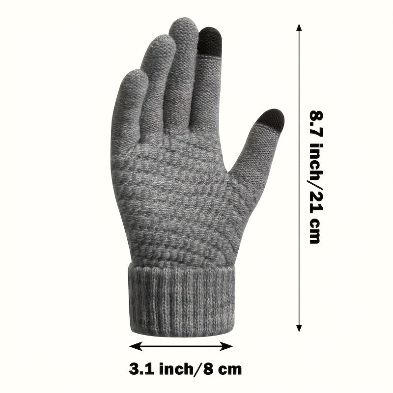 Gants tactiles tricotés pour écran d'hiver unisexe multicolores