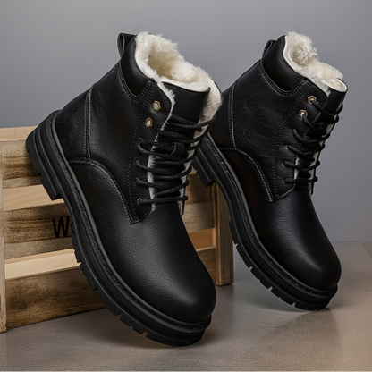 Bottes montantes homme fourrées chaudes à lacets, plusieurs coloris disponibles