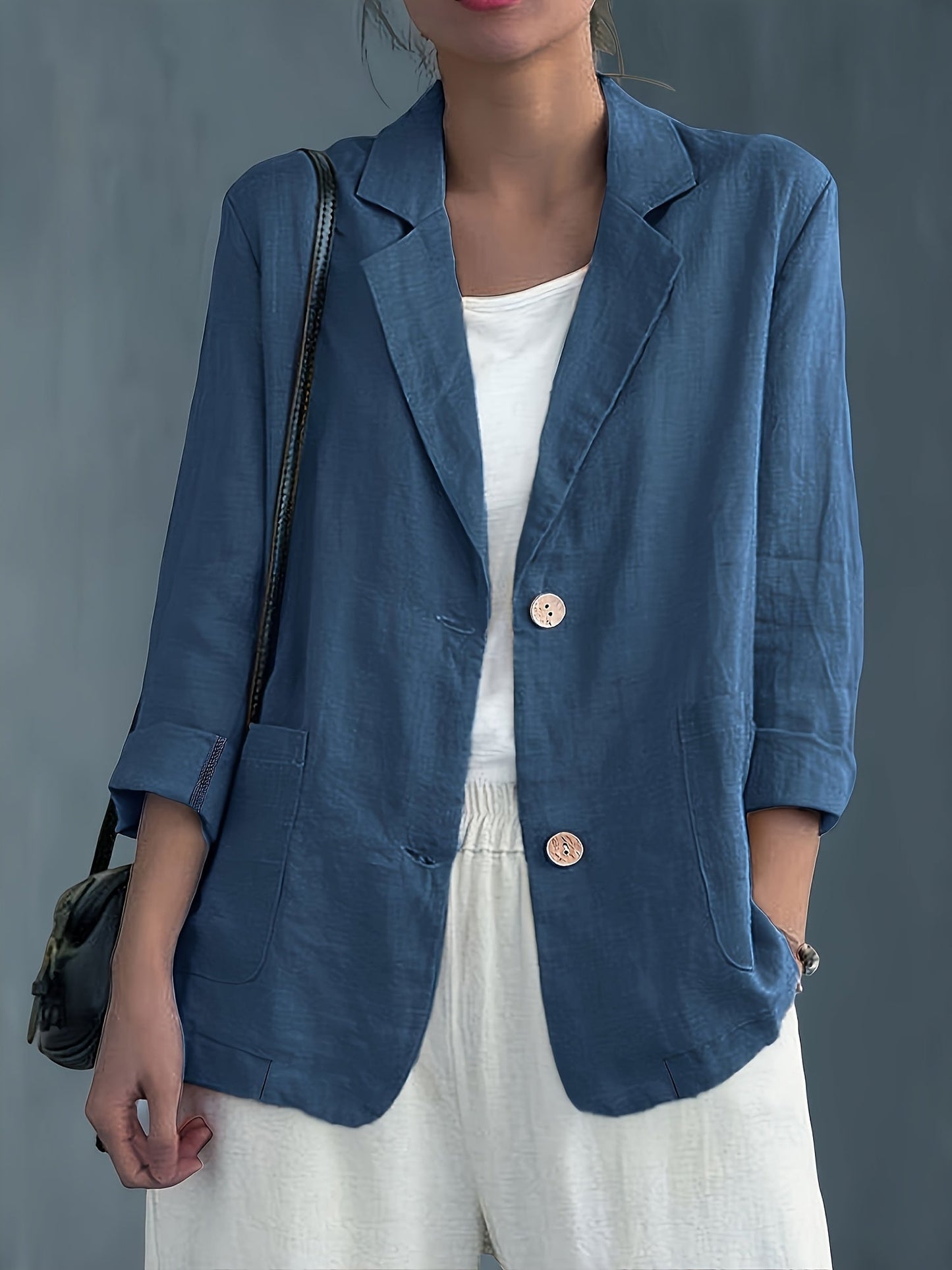 Veste blazer décontractée élégante pour femme à manches longues style urbain