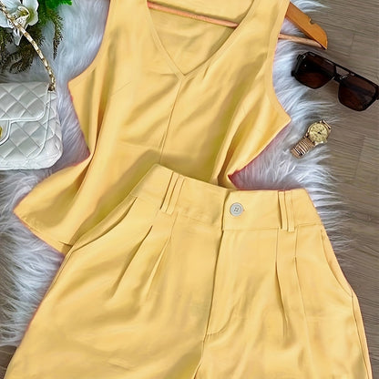 Ensemble Débardeur et Short Femme Style Décontracté Chic Été