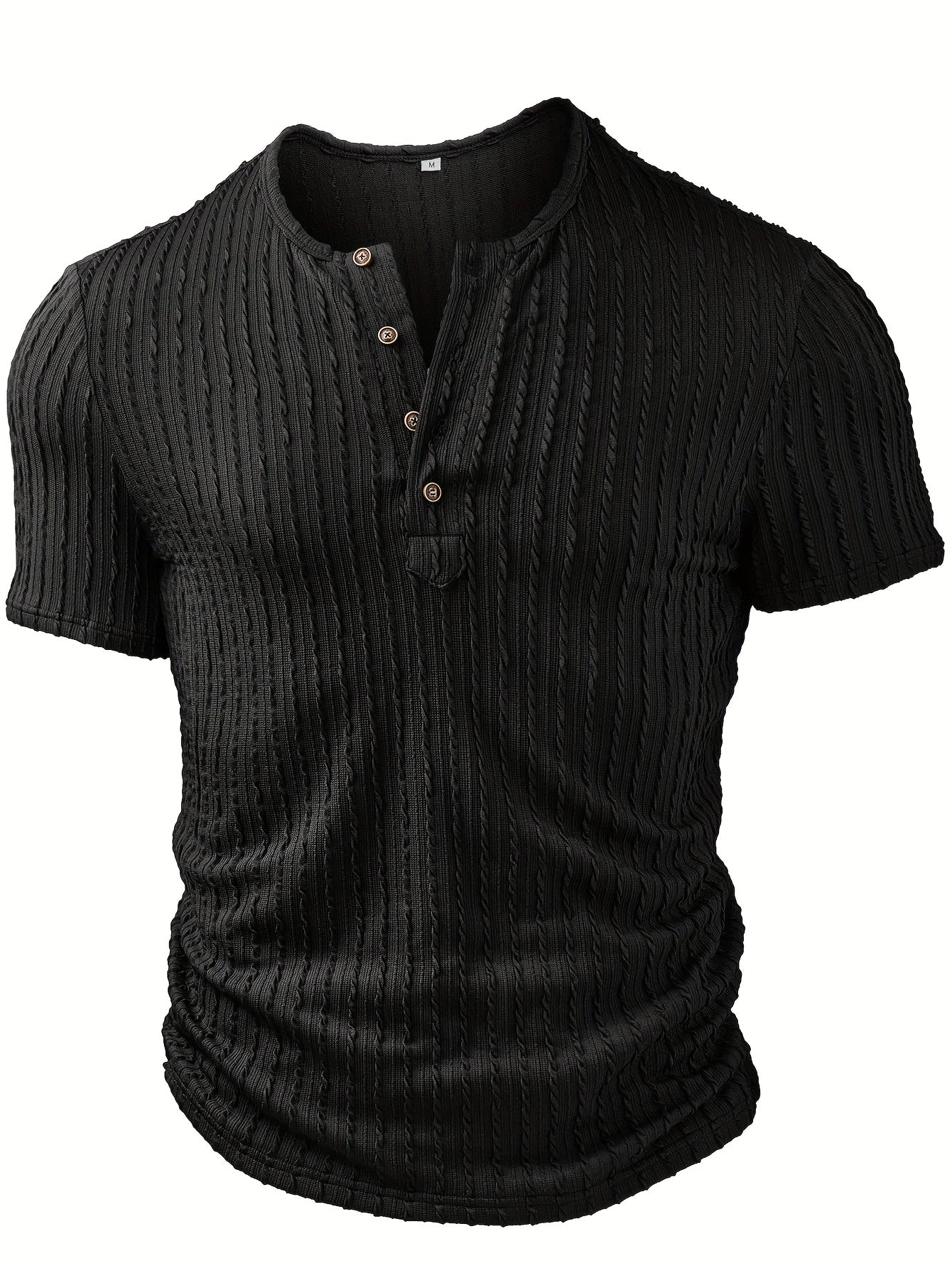 Lässiges Herren-T-Shirt mit Knöpfen und Rundhalsausschnitt – trendiger Sommerstil  