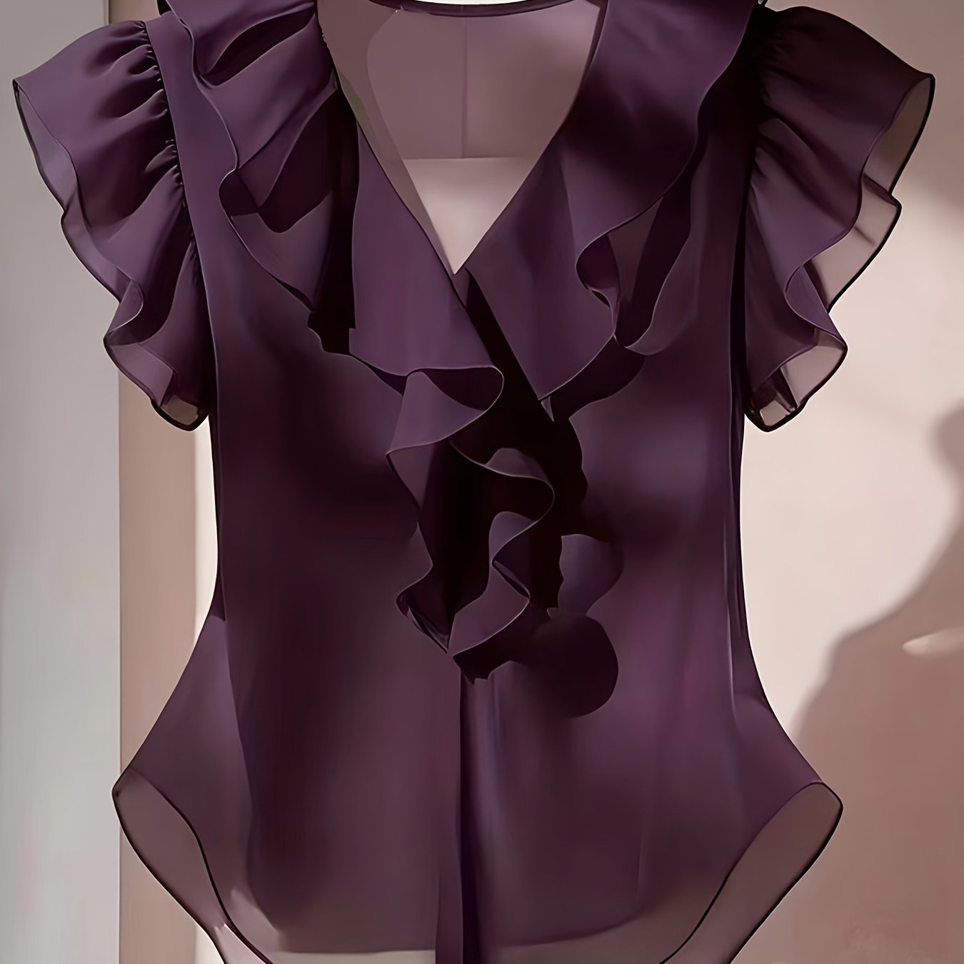 Blouse Femme Élégante à Volants Style Romantique pour Tenue Chic et Bureau