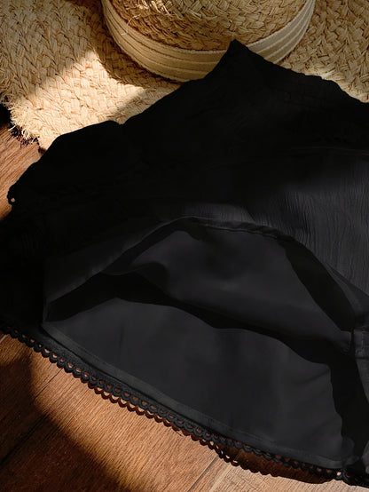 Bohemian-style ruffled mini skirt for women - Elegant and summery