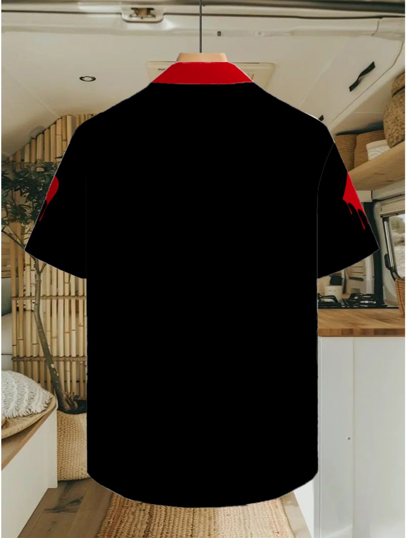 Chemise décontractée homme style jeu de cartes motif graphique – idéale pour sorties ou vacances