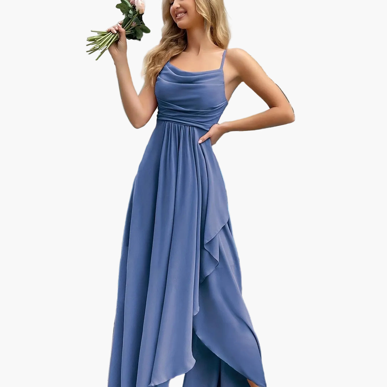 Robe de soirée élégante femme longue style fluide pour événements et cérémonies