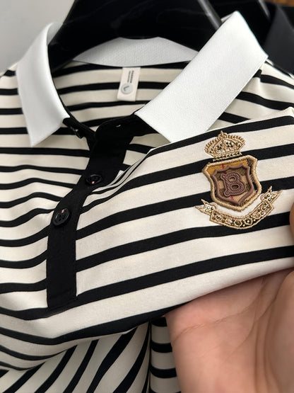 Polo homme élégant à rayures style chic et décontracté