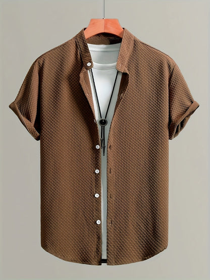 Camicia casual uomo maniche corte stile estivo – tendenza urbana e versatile