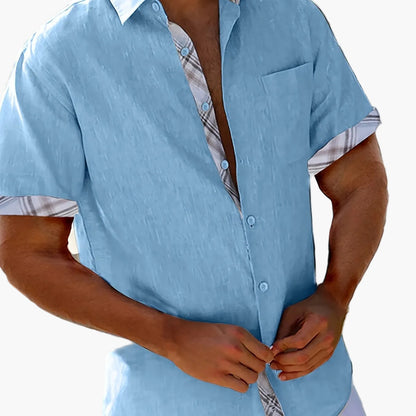 Chemise décontractée homme style plage à manches courtes – Look estival moderne