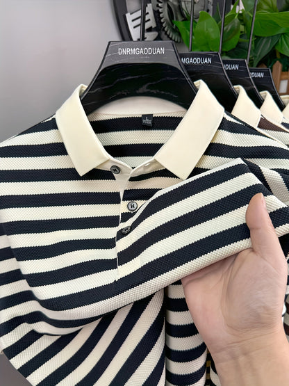 Polo à Manches Courtes Rayé Style Marin pour Homme - Élégance Décontractée Classique