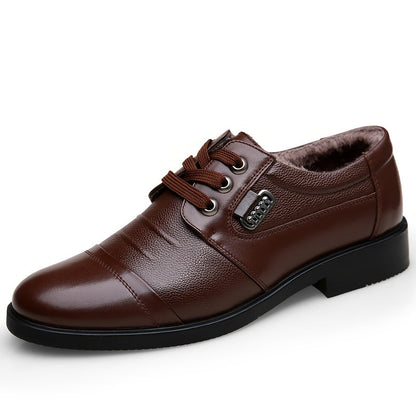 Chaussures homme à lacets doublées chaudes marron foncé