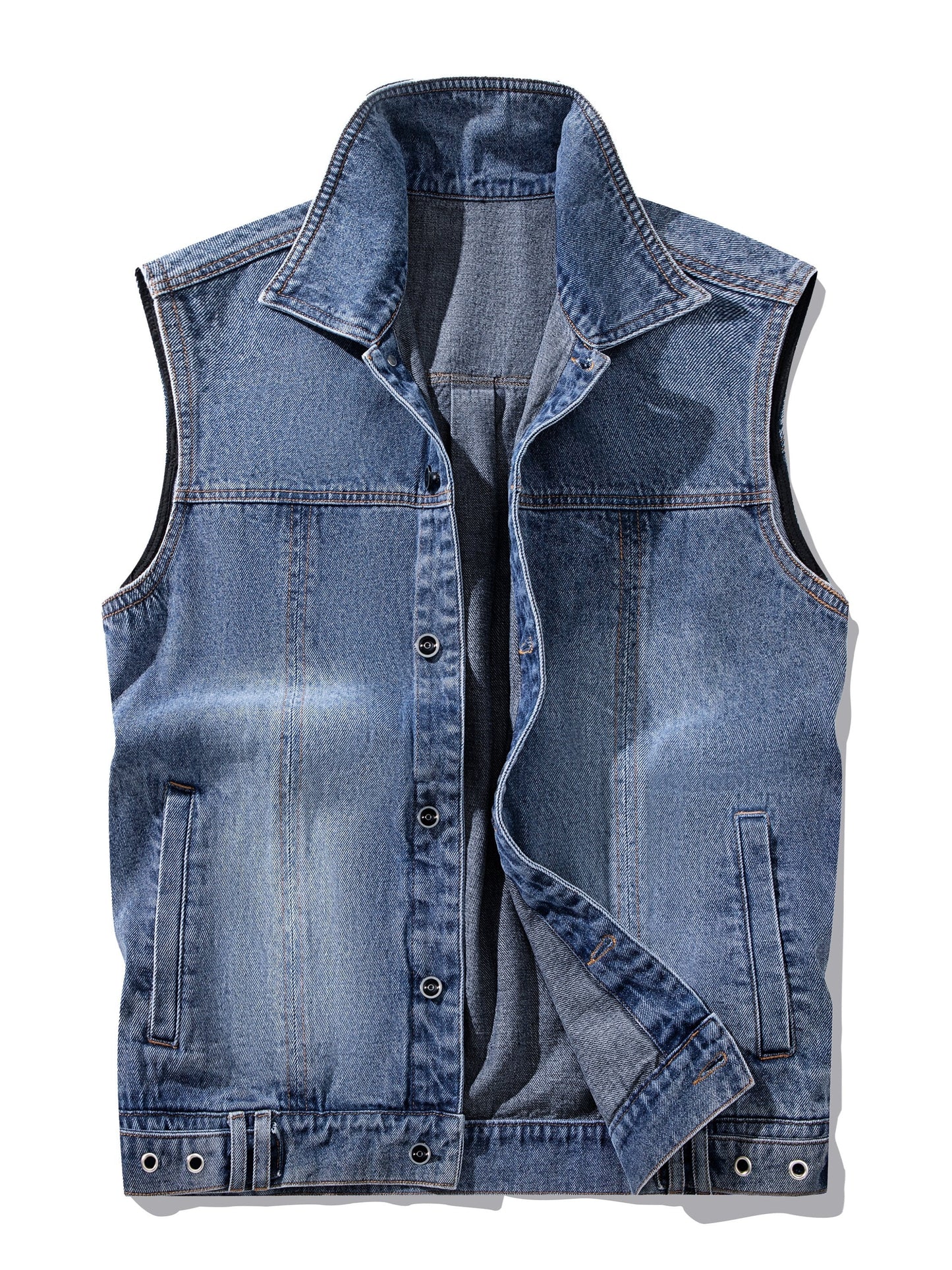 Gilet sans manches style jean décontracté pour homme – Idéal pour un look urbain tendance