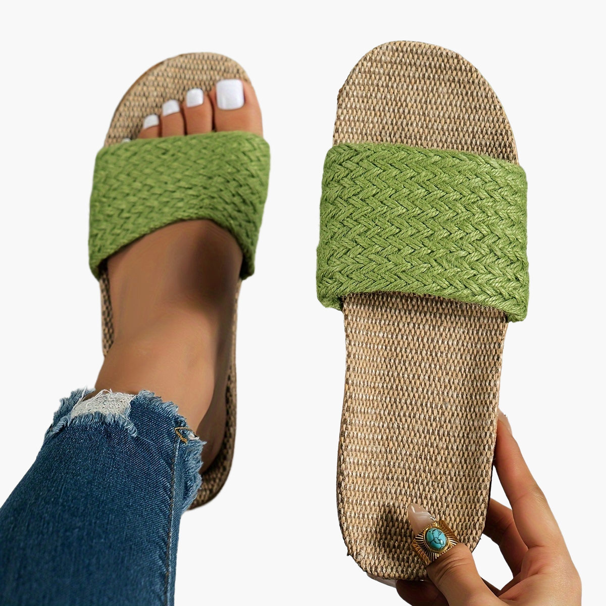 Avslappnade slip-on-sandaler för kvinnor i sommarstil