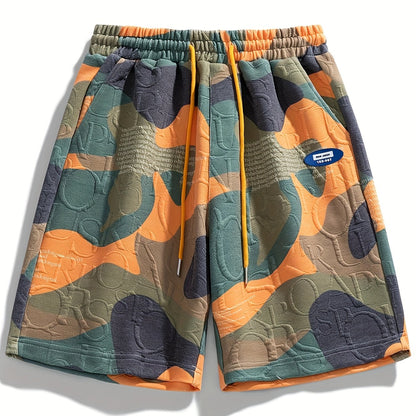 Shorts graphiques homme style urbain camouflage embossé pour look décontracté