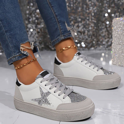 Baskets Femme Style Urbain Casual à Lacets pour Tous les Jours