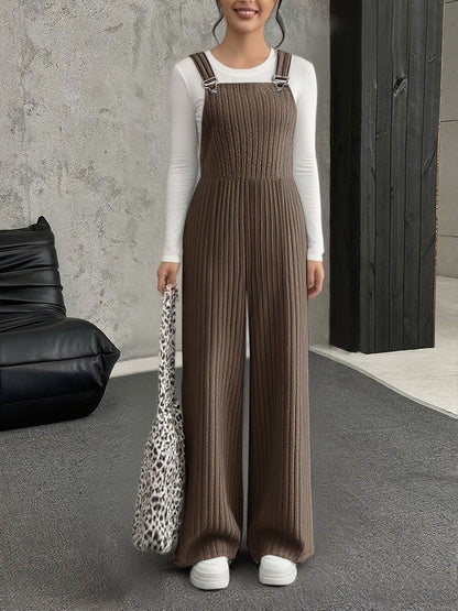 Salopette Femme ample côtelée gris clair à bretelles avec boucle