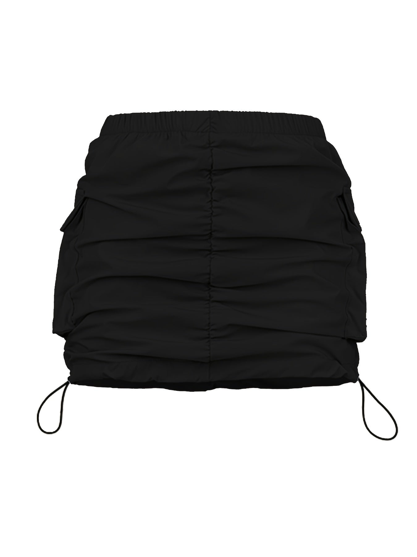 Jupe Mini Cargo Femme Style Urbain avec Fronces et Poches Utilitaires