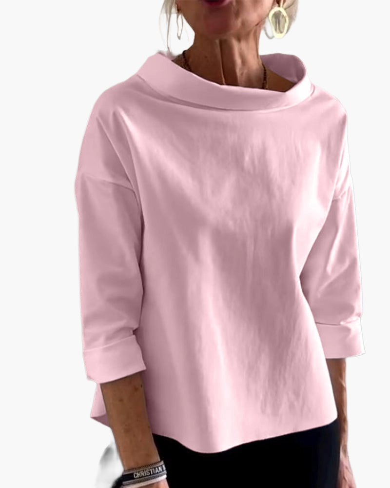 Elegant topp med ståkrage för dam – modern och mångsidig stil