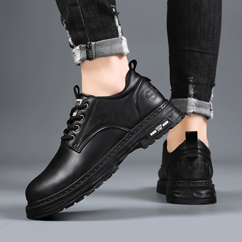 Chaussures basses homme à lacets noires semelle épaisse