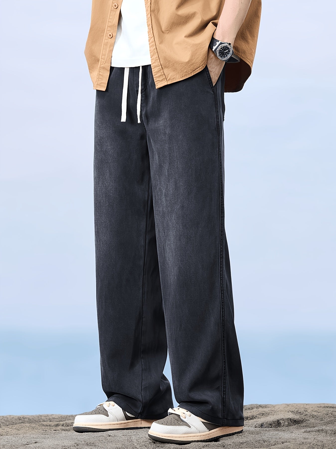 Pantalón casual de pierna recta para hombre estilo urbano para ocio y fin de semana
